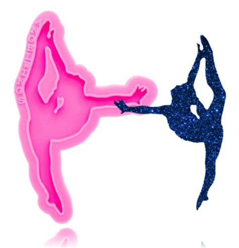gymnast ballerina or yoga molds shiny silicone key chain etsy
