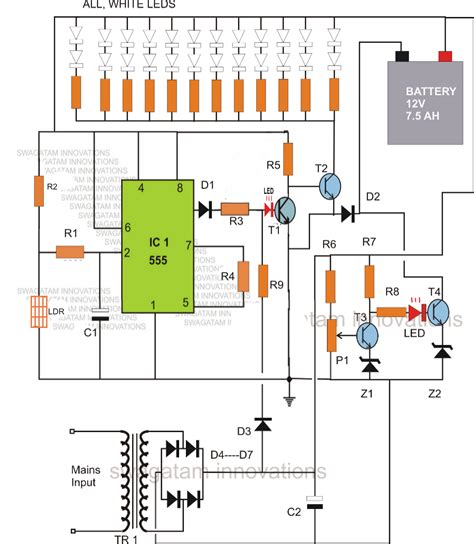 Emergency Light System Circuit Diagram