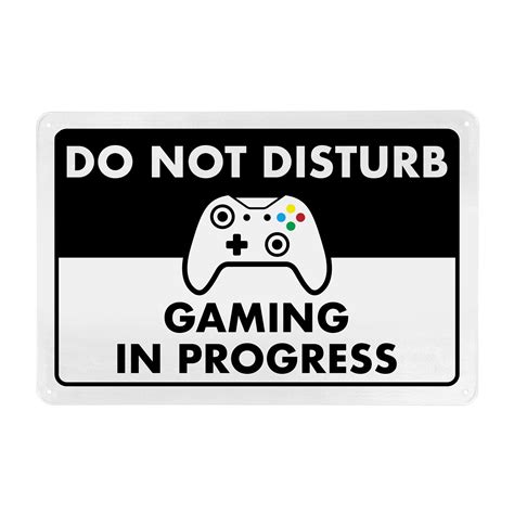 Do Not Disturb Gaming In Progress 8 X 12 Funny Metal Sign