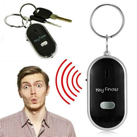 Lost Key Finder Whistle Beeping Flashing Locator Remote Keychain Led
