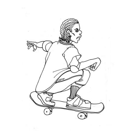 Dessin Skateboard Planche à Roulette 139304 Transport à Colorier
