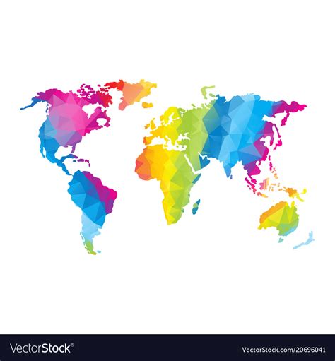 Low Poly Global World Map Royalty Free Vector Image