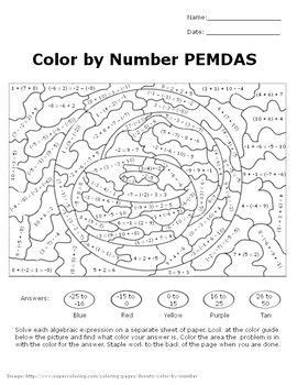 Worksheets » order of operations. PEMDAS Color by Number | Order of operations, Teaching, Teacher newsletter