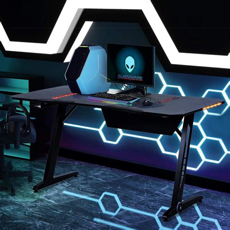 Depointer X Pro Gaming Desk Led Lights Z Shaped Ergonomic