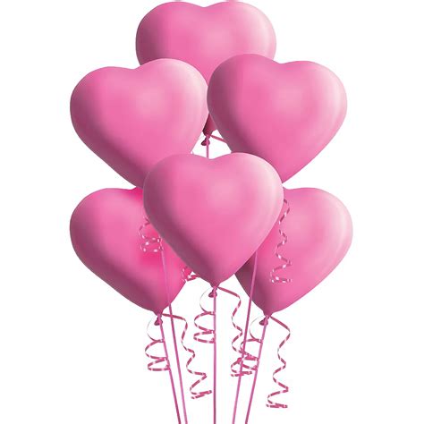 Pink Heart Balloons 6ct Party City