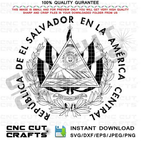 El Salvador Svg Logotipo Vectorial Svg Escudo De Brazo De El Etsy España