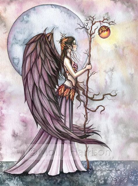 Gothic Angel Fairy Fine Art Print Autumn Light