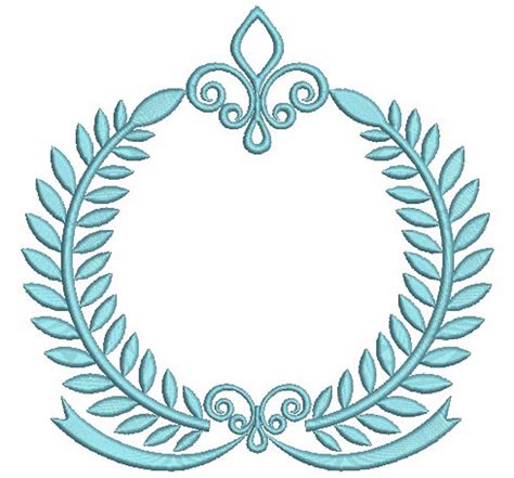 Fleur De Lis Decorative Round Frame Border Monogram Frame Etsy