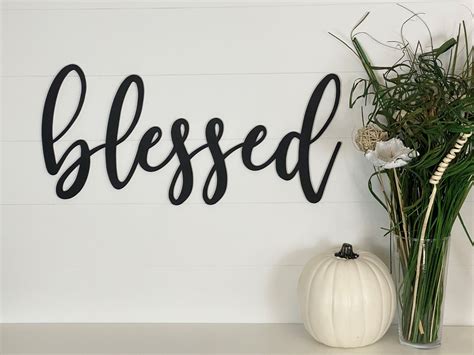 Blessed Wood Sign Wood Cut Out Blessed Wood Cut Out Blessed Etsy