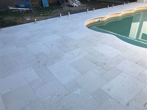 White Limestone Tiles And Pavers In Melbourne Travertine Pool Pool