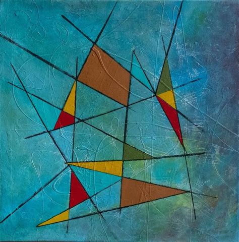 Abstract Mid Century Modern Geometric Art Painting Modern Geometric
