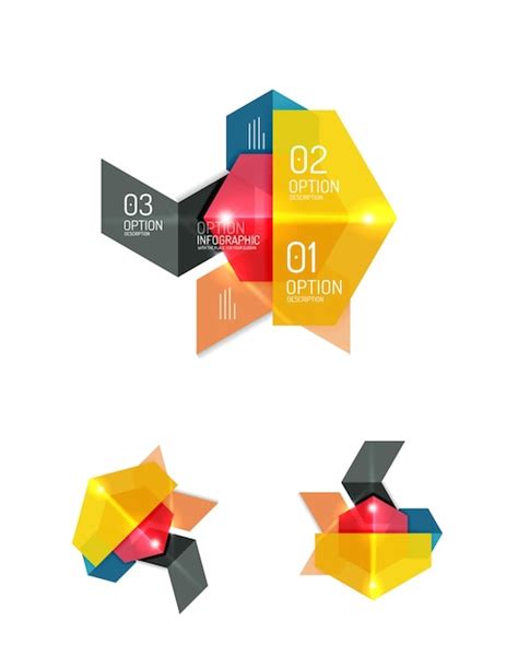 Premium Vector Abstract Paper Geometric Infographic Templates