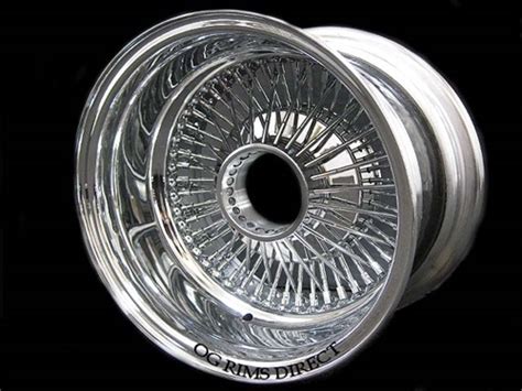 13x7 72 Spoke Straight Lace Og Wire Wheel All Chrome Deep Dish Reverse Knockoff Lowrider Style