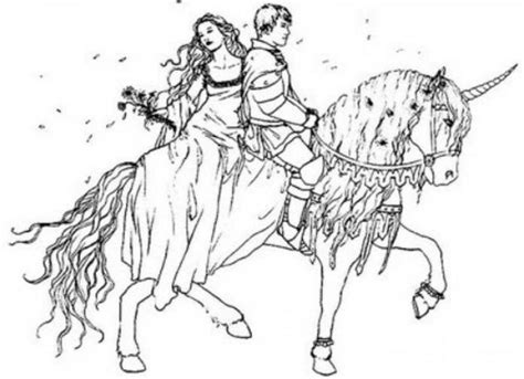 Princess Riding A Horse Coloring Pages