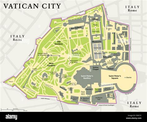 Vatican City Political Map City State In Rome Italy With National