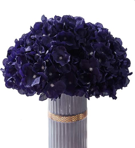 atinart navy blue hydrangea silk flowers full artificial