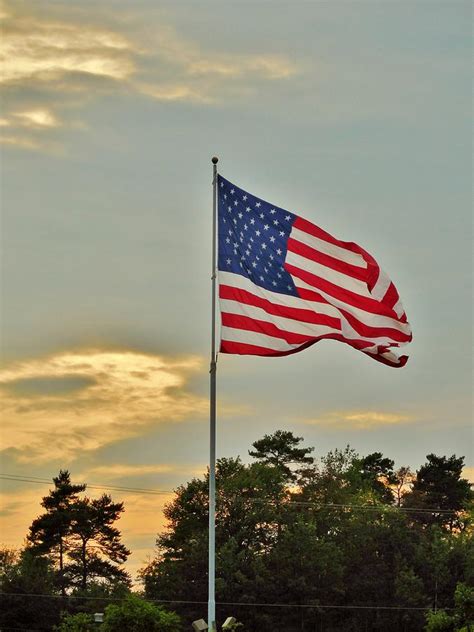 American Flag Sunset Photograph By Anthony Thomas