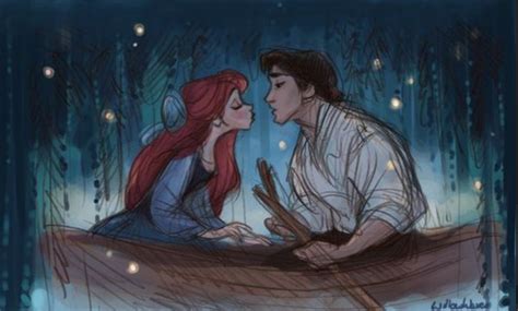 Ariel And Prince Eric In Kiss The Girl Romantic Scene Moment Disney Art Little Mermaid Art