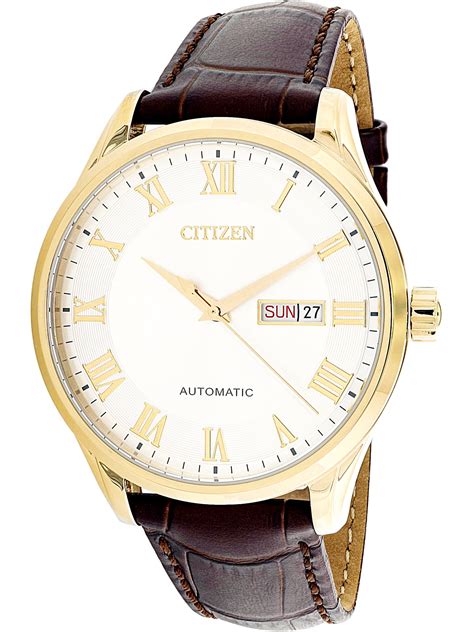 Citizen Citizen Mens Nh8363 14a Gold Leather Japanese Automatic