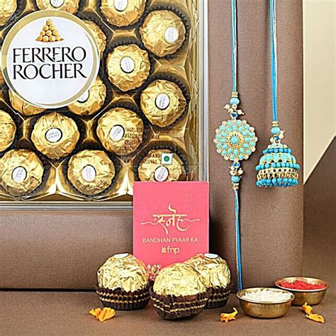 Buy Send Sneh Trendy Bhaiya Bhabhi Rakhi And Ferrero Rocher Box Online Fnp
