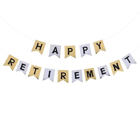 3 Meters Happy Retirement Banners Sign Bunting Swallow Tailed Foiled