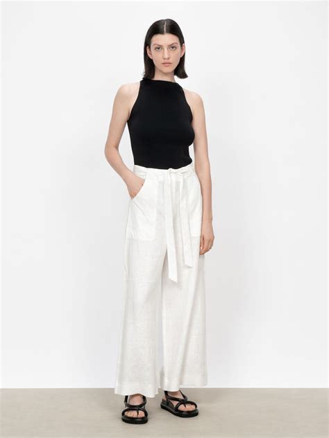 Minimalist Linen Cropped Pant Buy Pants Online Veronika Maine