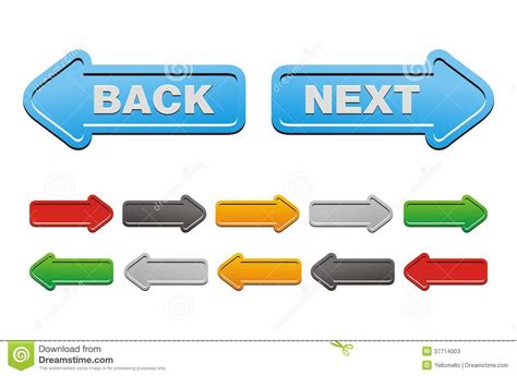 Next And Back Buttons Arrow Buttons Stock Photos Image 37714003