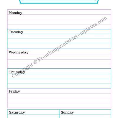 weekly planner template printable   word pack