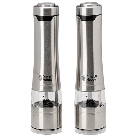 Buy Russell Hobbs Electric 2 Piece Brushed Salt And Pepper Mill Set Mydeal