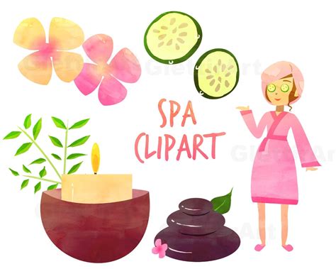 Spa Clipart Spa Girl Clipart Beauty Clipart For Personal Etsy