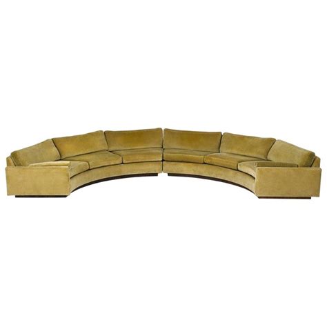 Half round sofa semi circle sectional curved rattan set. Large Semi-Circle Sectional Sofa by Milo Baughman for ...