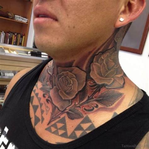 40 Modern Rose Tattoos For Neck Tattoo Designs