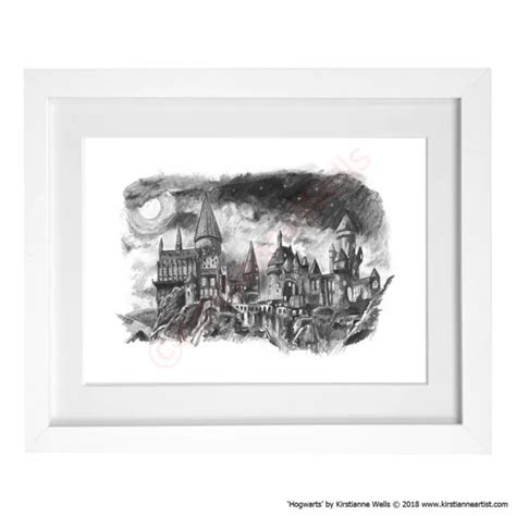 Hogwarts Castle Harry Potter Sketch Drawing Art Print By Kirstianne