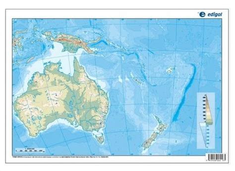 Mapa Mudo Oceanía Físico Color 50 Hojas Edigol Ediciones Ah H1611