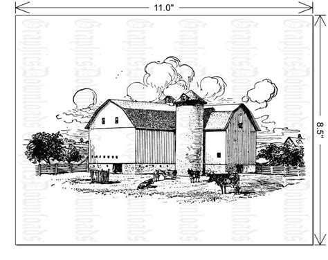 Farm Barn Printable Graphic Instant Digital By Graphicsdownloads