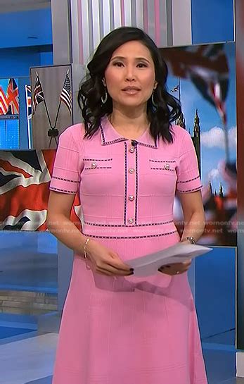 Wornontv Vickys Pink Contrast Trim Dress On Nbc News Daily Vicky Nguyen Clothes And