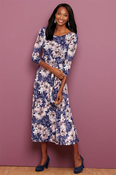 Shop Chadwicks Of Boston For Our Rosewater Floral Print Knit Dress
