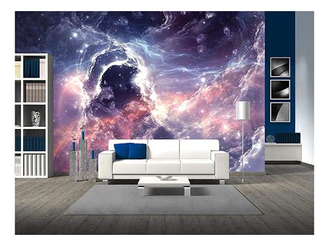 Wall26 Plasmatic Nebula Deep Outer Space Background With Stars