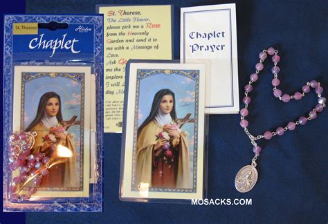 St Theresa Chaplet And Prayer Card Medal Of St Theresa 25 Continous