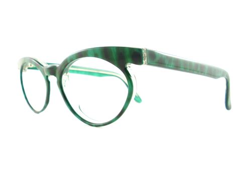 Vintage Eyeglasses Frames Eyewear Sunglasses 50s Vintage Green Cat Eye