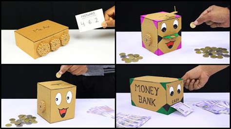 4 Amazing Cardboard Personal Money Box With Passcode Youtube
