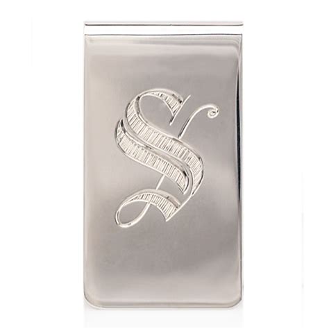Check spelling or type a new query. Sterling Silver Money Clip with Hand Engraved "S" | LV Harkness & Company