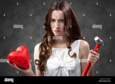 Woman With Broken Heart Stock Photo Alamy