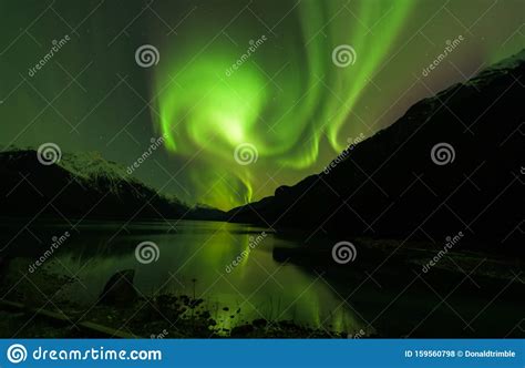 Aurora Borealis On The Chilkoot Lake Stock Photo Image Of Change