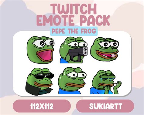 Pepe The Frog Emote Pack Surprise Emote Twitch Discord Etsy France