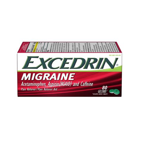 Excedrin Migraine Medicine Geltabs For Migraine Headache Relief 80 Count