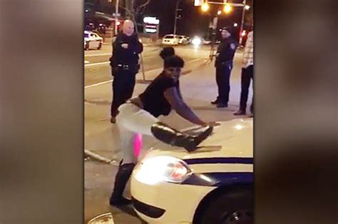 booty shaking women risk arrest twerking on police car in front of cops daily star