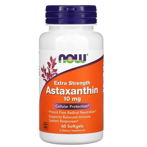 Now Foods Astaxanthin 10 Mg 60 Softgels Iherb