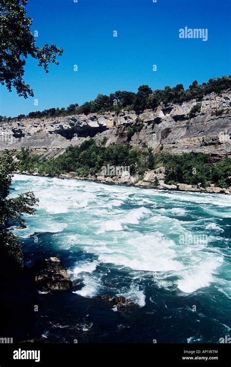 White Water Rapids Niagara River Downstream From Niagara Falls