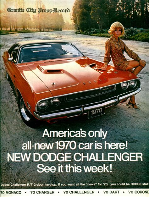 Dodge Challenger 1970 Muscle Car Ads 1970 Dodge Challenger Dodge